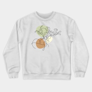 Flower Bouquet Shape Minimalist Line Art Drawing Crewneck Sweatshirt